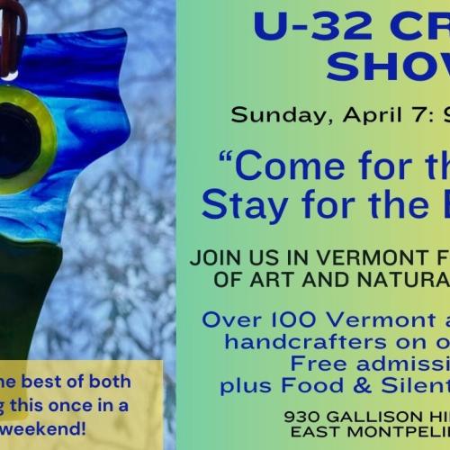Advertisement with beautiful suncatcher for the U-32 Spring Craft Show