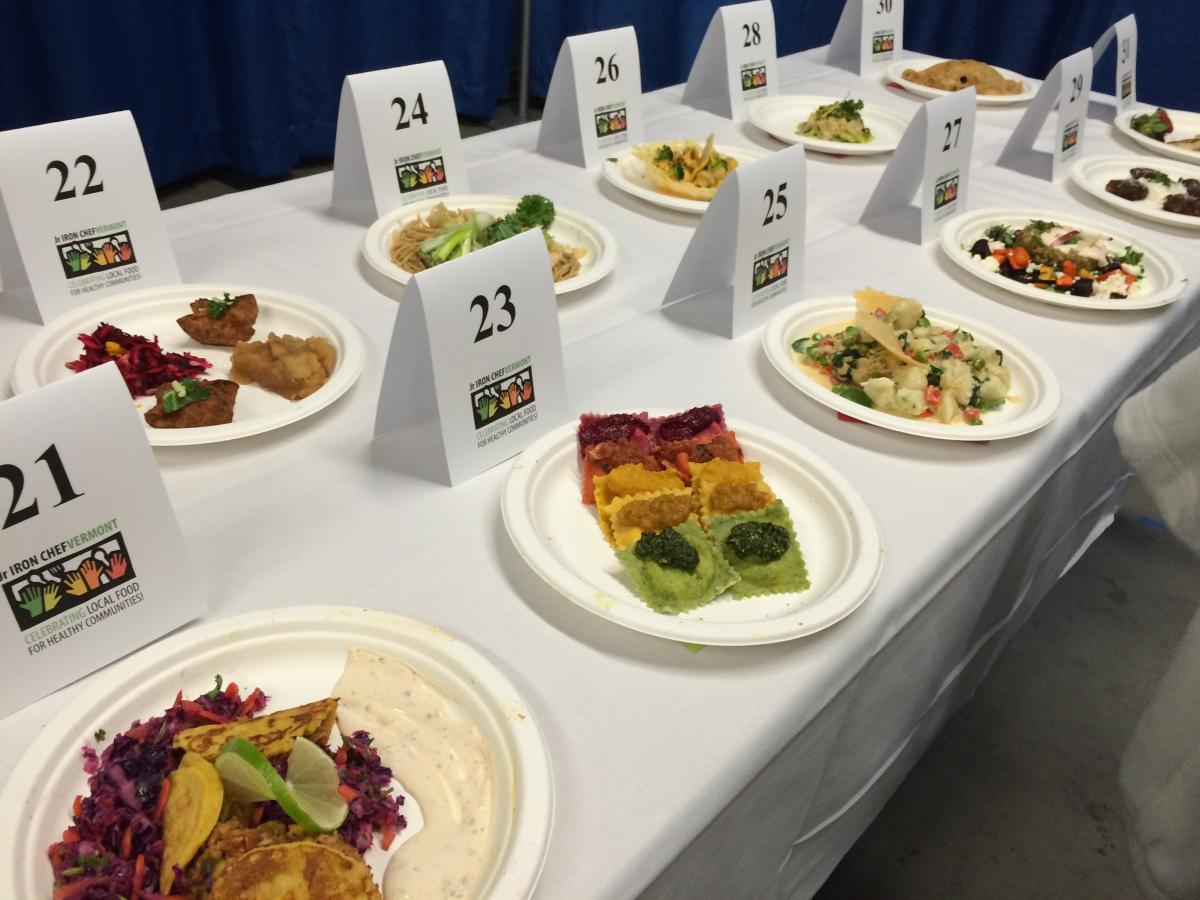 The dishes await judging