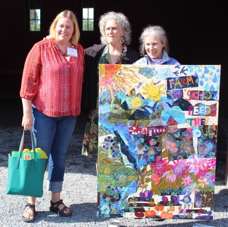 Kelly LaCasse, NOFA-VT's Abbie Nelson, and artist Bonnie Acker