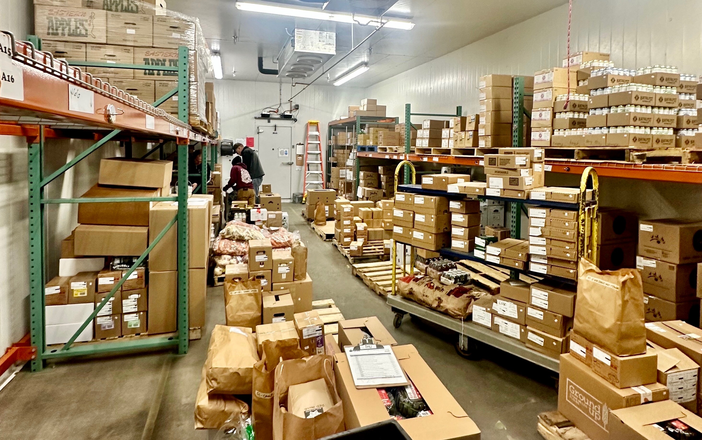 A look inside the busy Food Connects food hub warehouse
