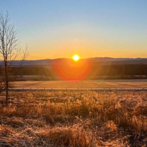 Sunrise over Vermont Agricultural Fields