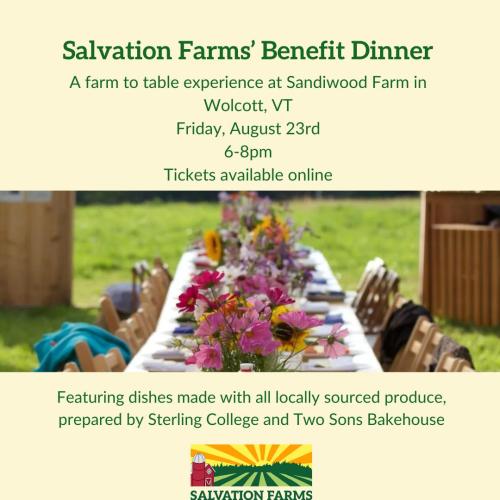 Salvation Farms Aid Benefit Dinner flyer