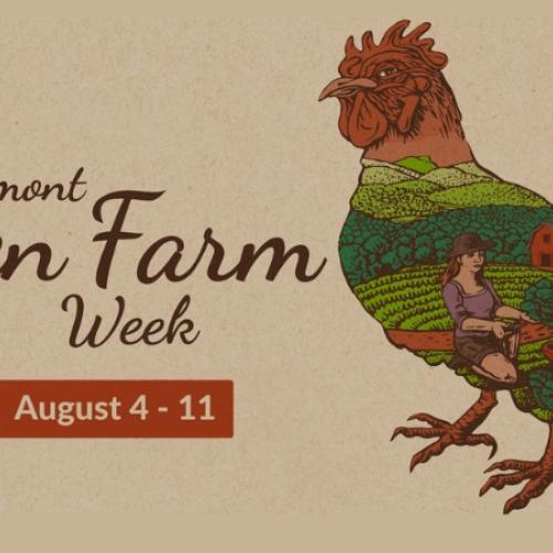 Image of Vermont Open Farm Week poster with chicken logo