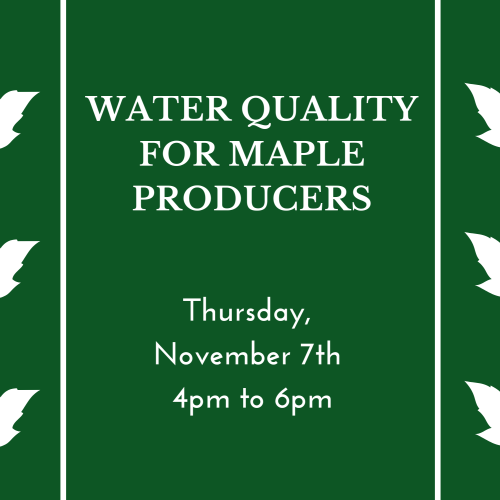 Water Quality for Maple Producers